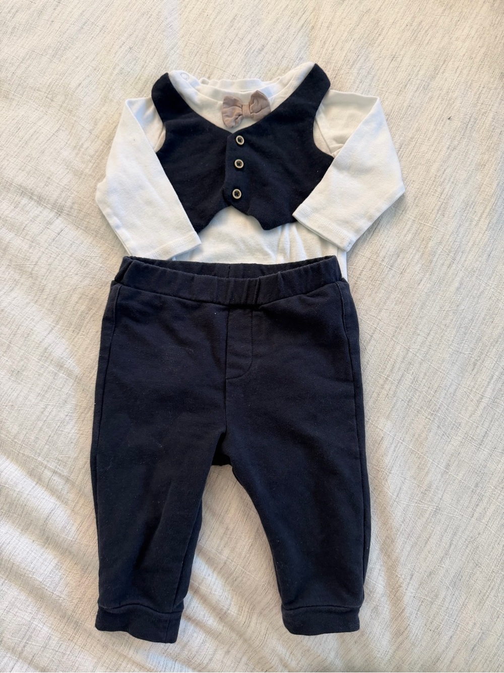 H&M Navy and White Baby Matching Set